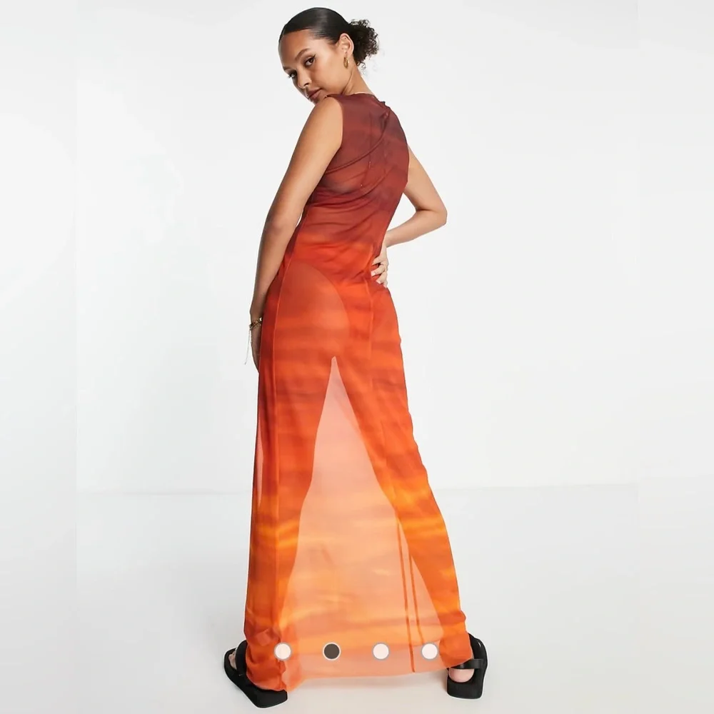 Na-Kd x Elin Warnqvist sunset mesh dress, medium, NWT - Picture 4 of 12